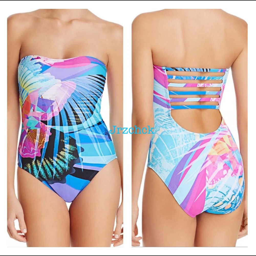 NWT Halter Bandeau One Piece Bathing Suit Swim